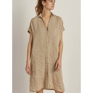 Hartford Alternative Classics 1979 100% Linen Tunic Button Down Dress Size Small